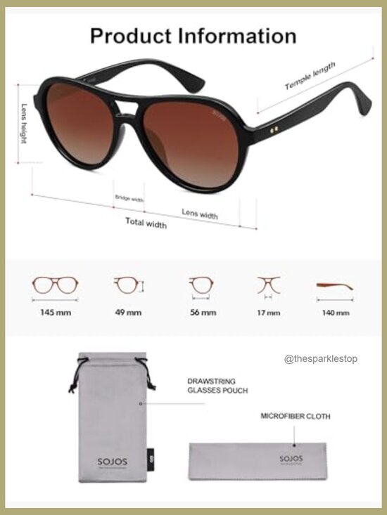 Retro Aviator Polarized Sunglasses UV Protection Plastic Frame